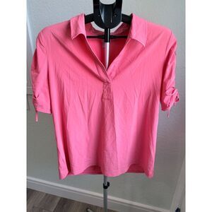 Chico's Zenergy UPF Sun Protection Golf Ruched Short Sleeve Athletic Shirt 12/14